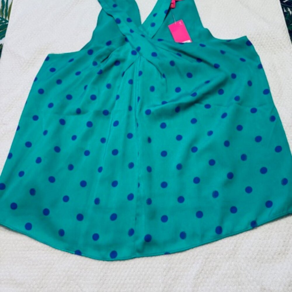 NWT Lilly Pulitzer Rori Halter Top Botanical Green Hotter Spot Polka Dot M - Picture 3 of 11